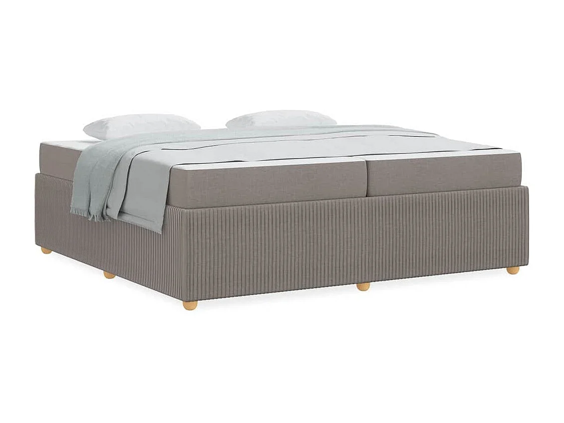 Cadre de lit avec matelas avec matelas Taupe 200 x 200 cm tissu