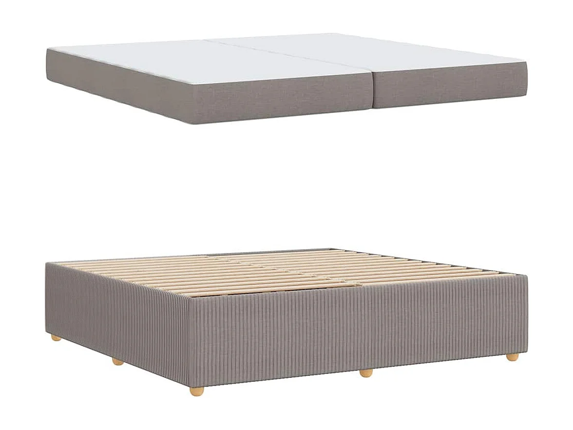 Cadre de lit avec matelas avec matelas Taupe 200 x 200 cm tissu