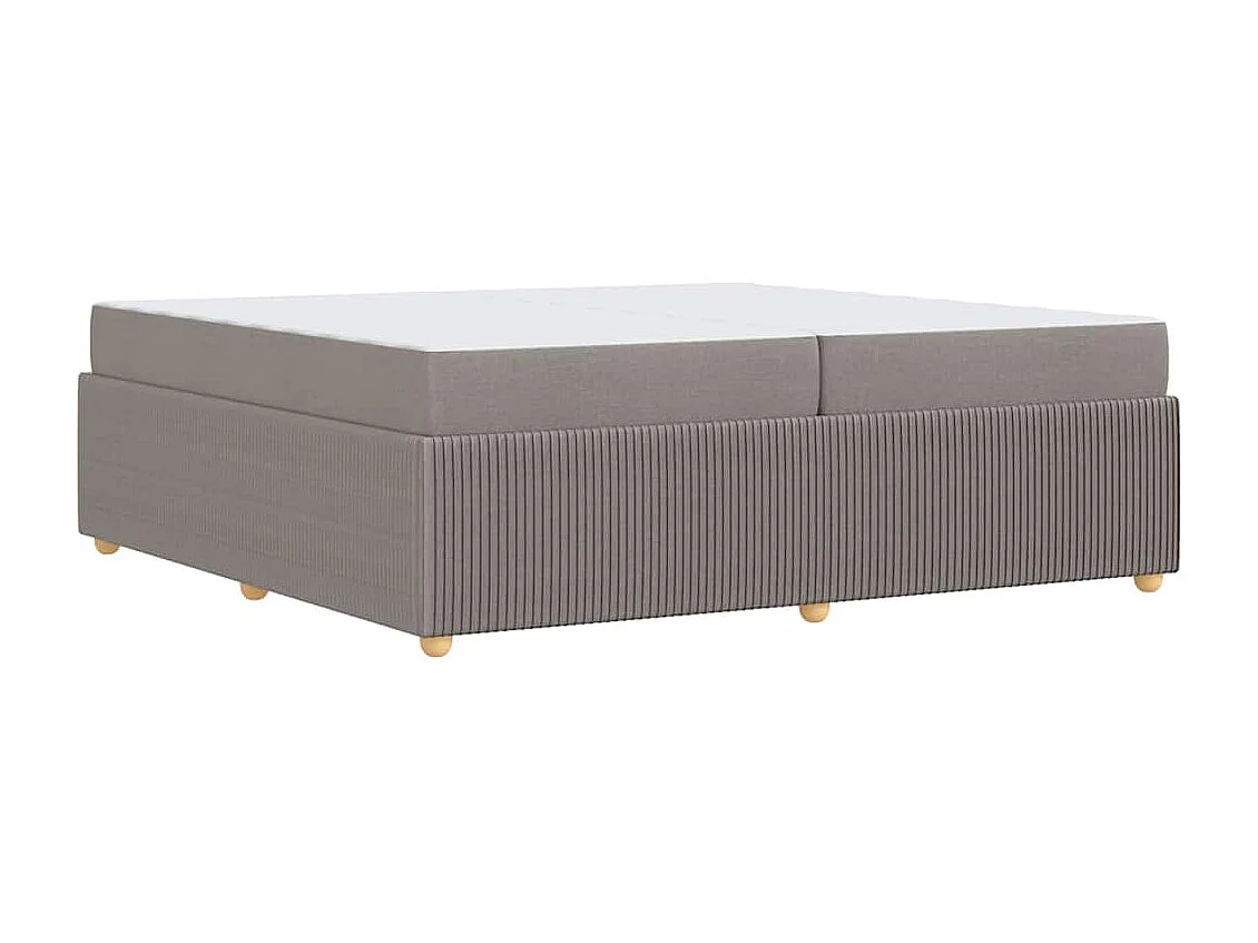 Cadre de lit avec matelas avec matelas Taupe 200 x 200 cm tissu