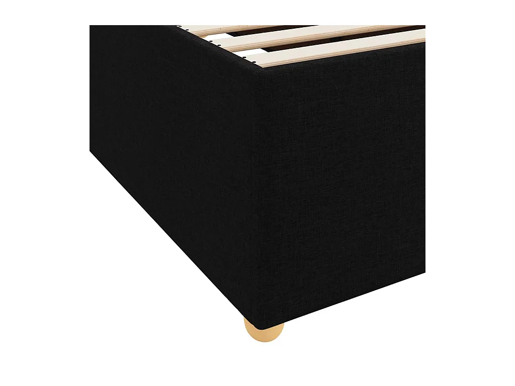 Cadre de lit avec matelas Noir 100 x 200 cm tissu