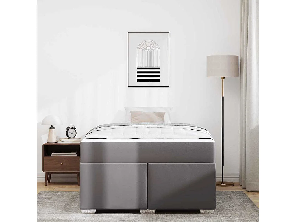 Estrutura da Cama Cinzeto 120 x 200 cm Couro sintético