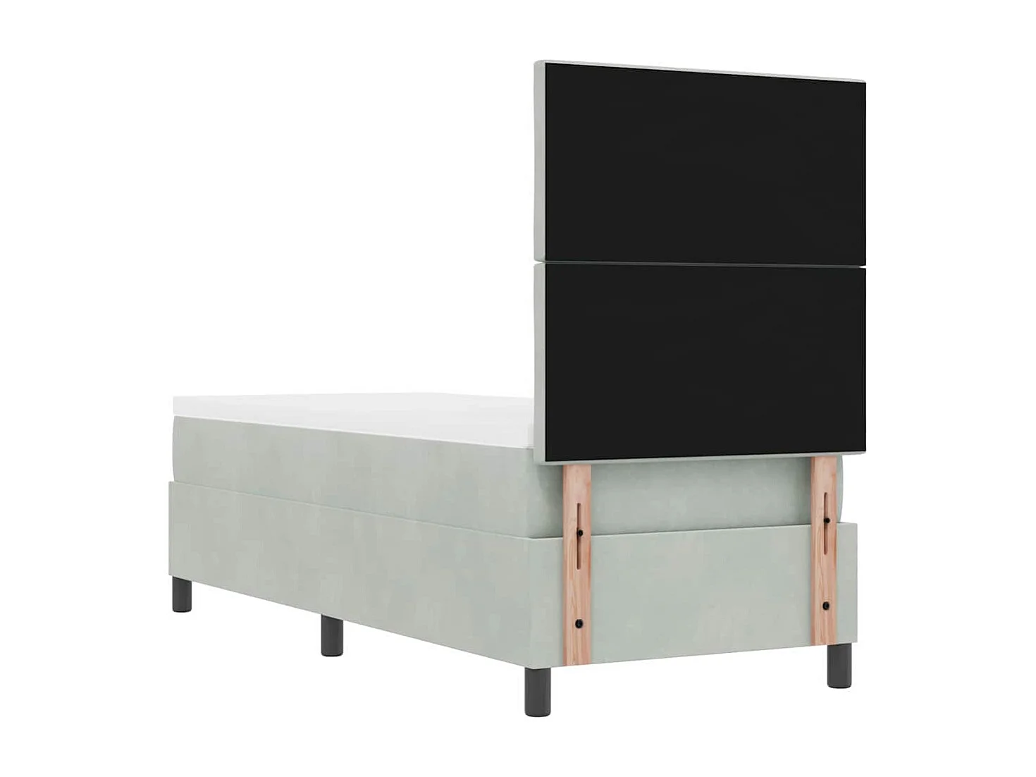 Cadre de lit avec matelas Gris clair 80 x 200 cm Velours