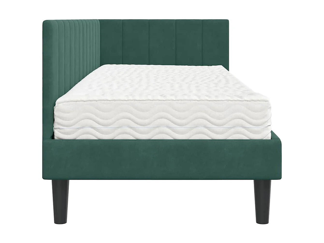 Cadre de lit d'angle Vert foncé 80 x 200 cm Velours