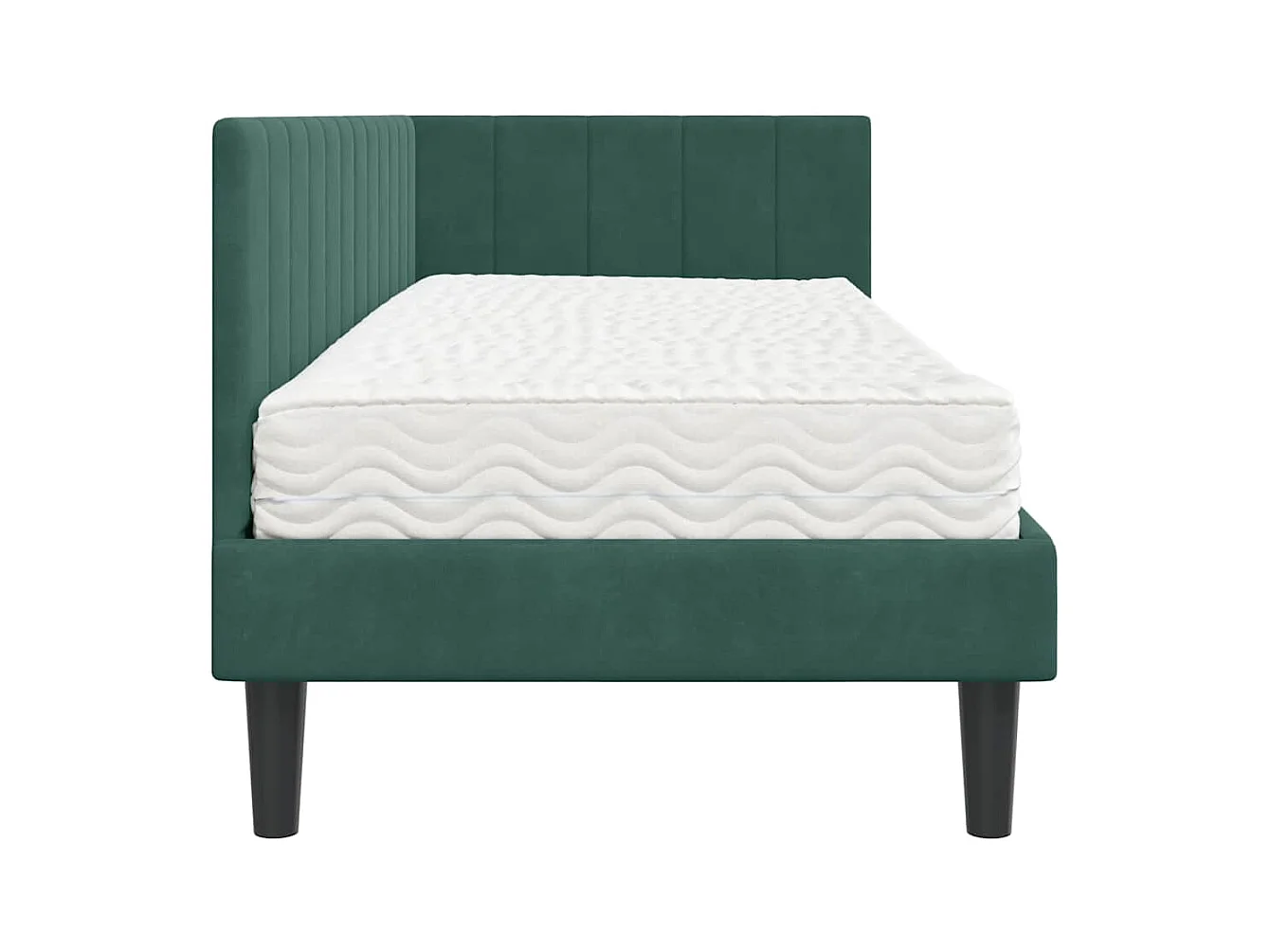 Cadre de lit d'angle Vert foncé 80 x 200 cm Velours