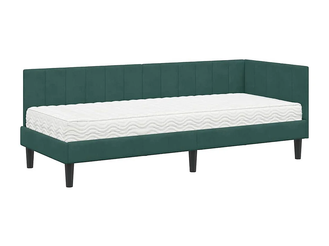 Cadre de lit d'angle Vert foncé 80 x 200 cm Velours