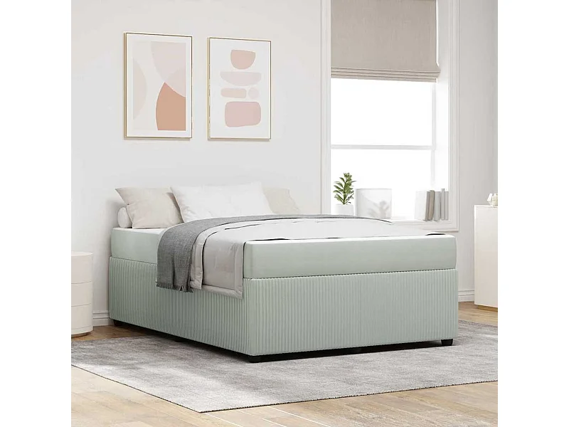 Estrutura de cama com colchão Cinzento-claro 160 x 200 cm