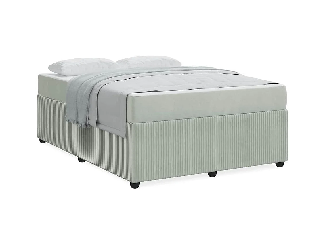 Estrutura de cama com colchão Cinzento-claro 160 x 200 cm