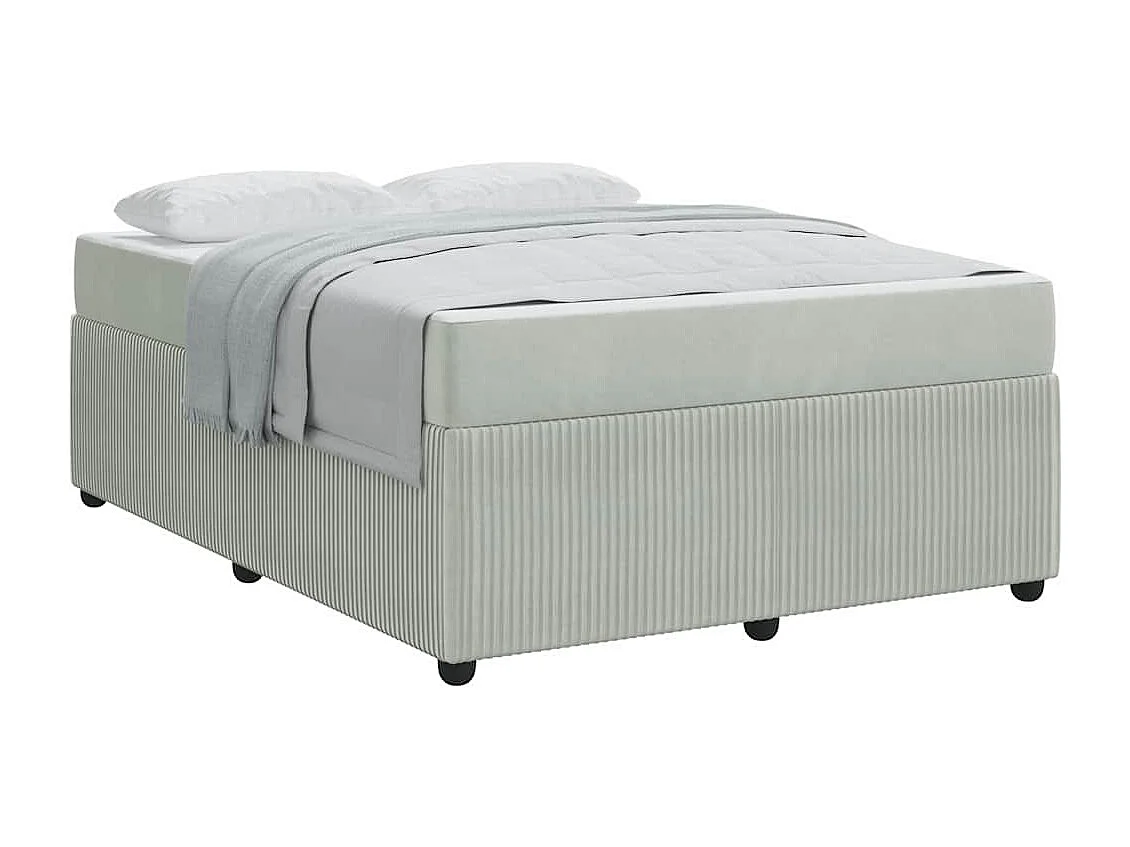 Bedframe met matras met matras Lichtgrijs 160 x 200 cm Fluweel