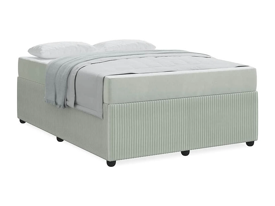 Bedframe met matras met matras Lichtgrijs 160 x 200 cm Fluweel