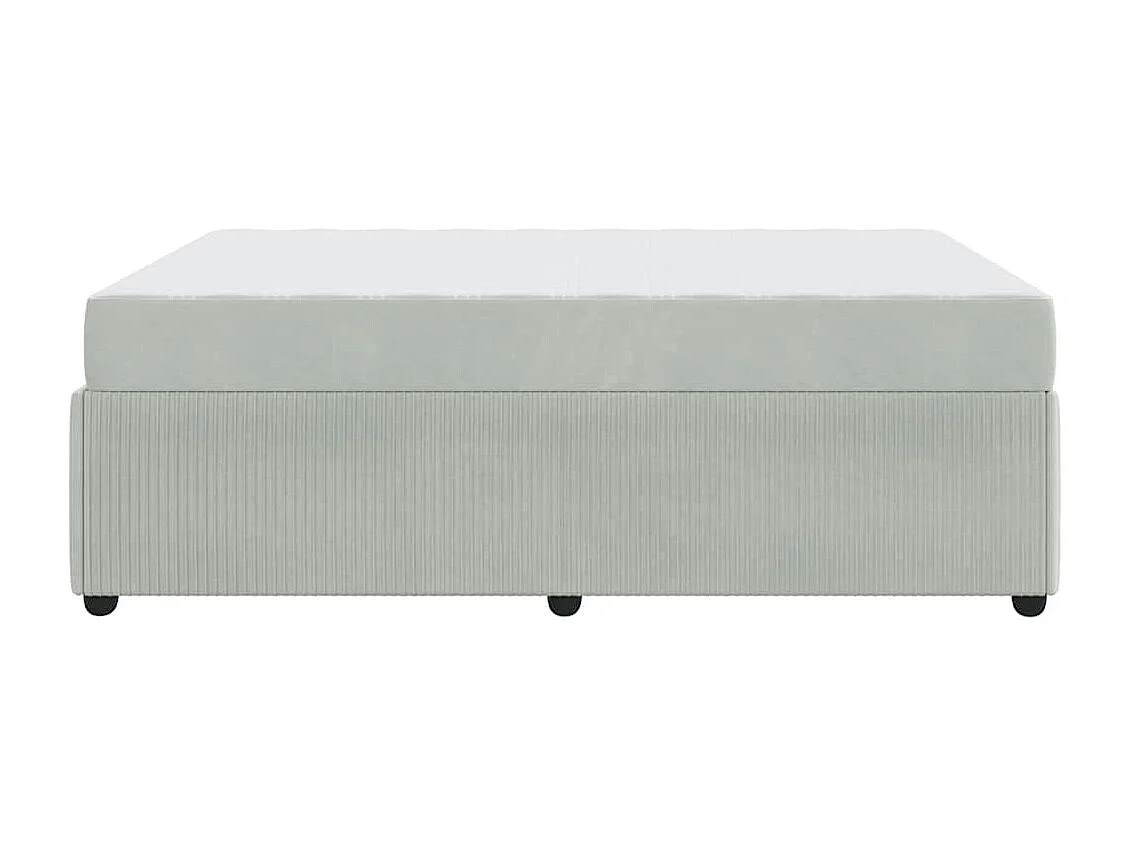 Bedframe met matras met matras Lichtgrijs 160 x 200 cm Fluweel