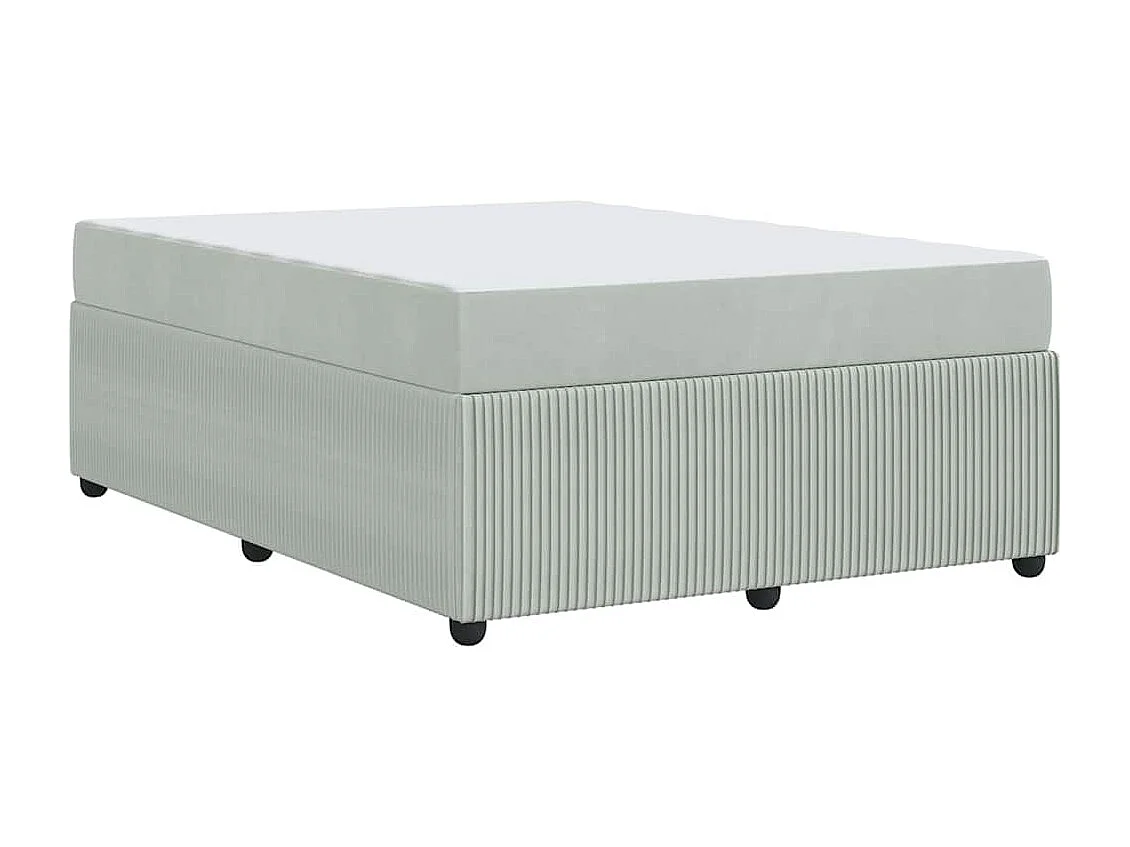 Bedframe met matras met matras Lichtgrijs 160 x 200 cm Fluweel