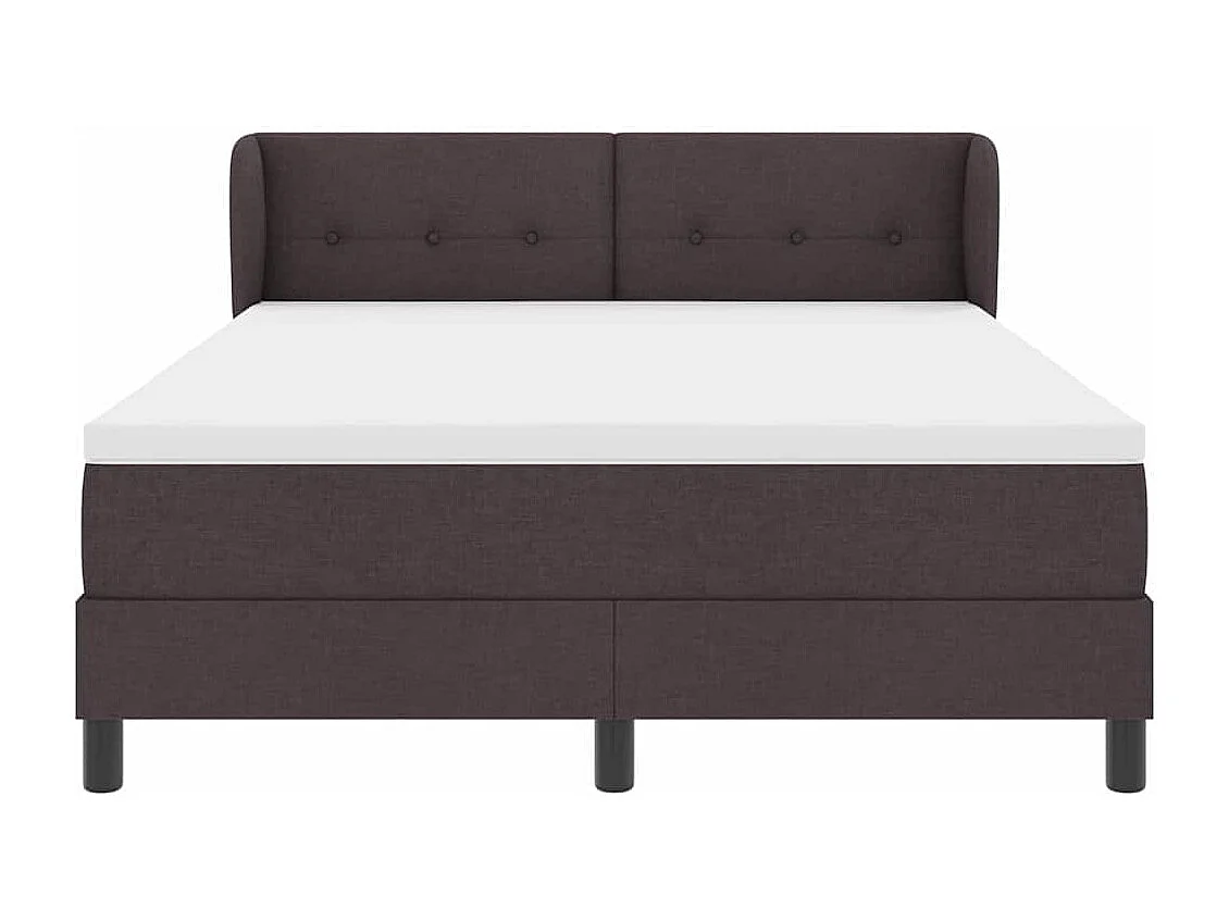 Cadre de lit avec matelas Marron foncé 140 x 200 cm tissu