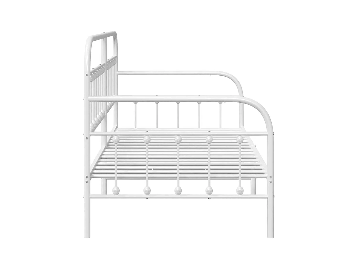 Cadre de lit de jour avec tête de lit Blanc 90 x 190 cm Acier