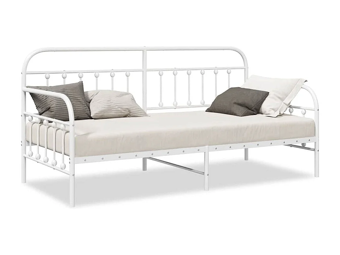 Bedframe voor een daybed met hoofdeinde Wit 90 x 190 cm Staal