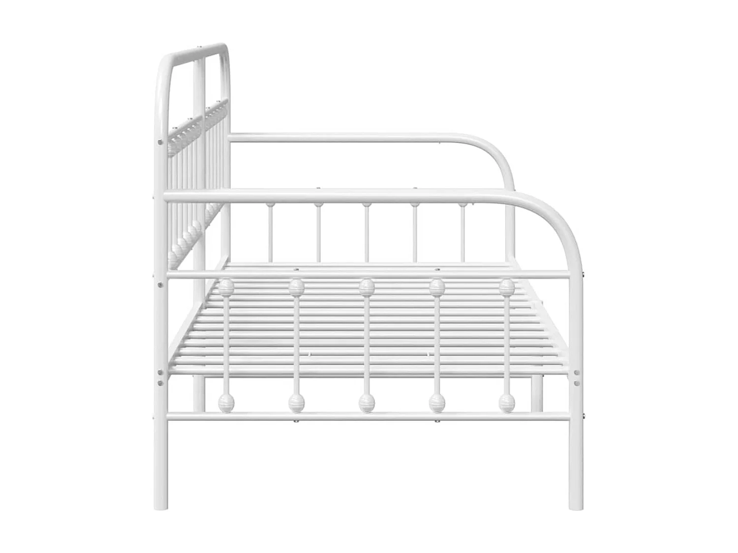 Bedframe voor een daybed met hoofdeinde Wit 90 x 190 cm Staal