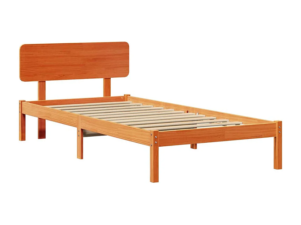 Estructura de cama con cabecera Marrón cera 80 x 200 cm