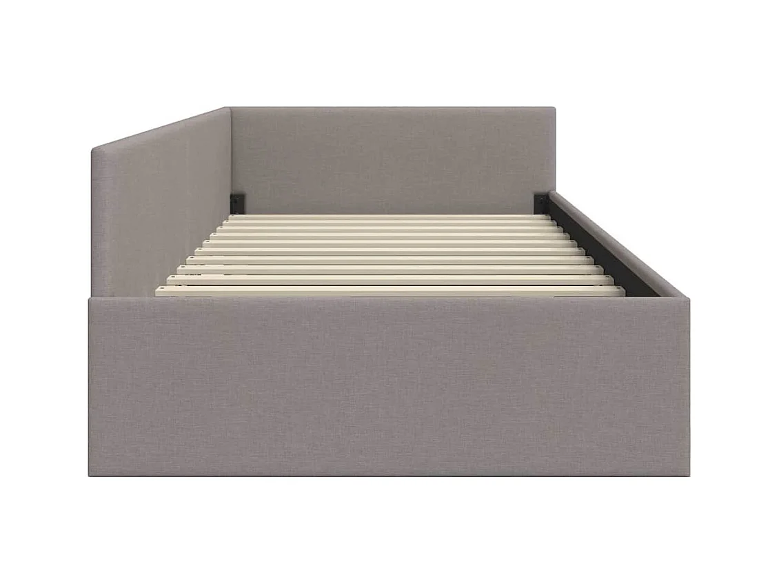 Cadre de lit d'angle avec tête de lit Taupe 90 x 190 cm