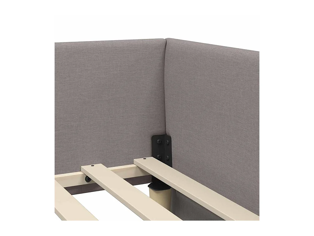 Cadre de lit d'angle avec tête de lit Taupe 90 x 190 cm