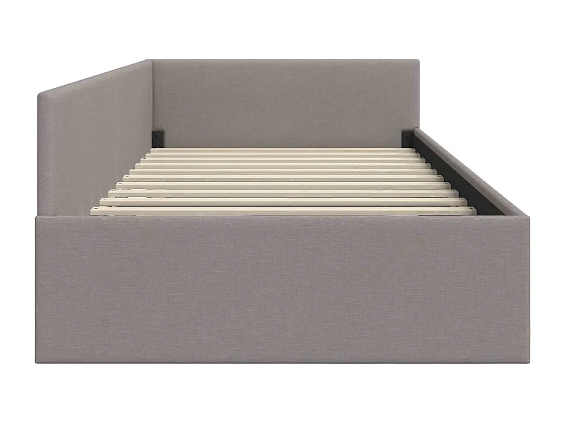 Estructura de cama en esquina con cabecera Taupé 90 x 190 cm