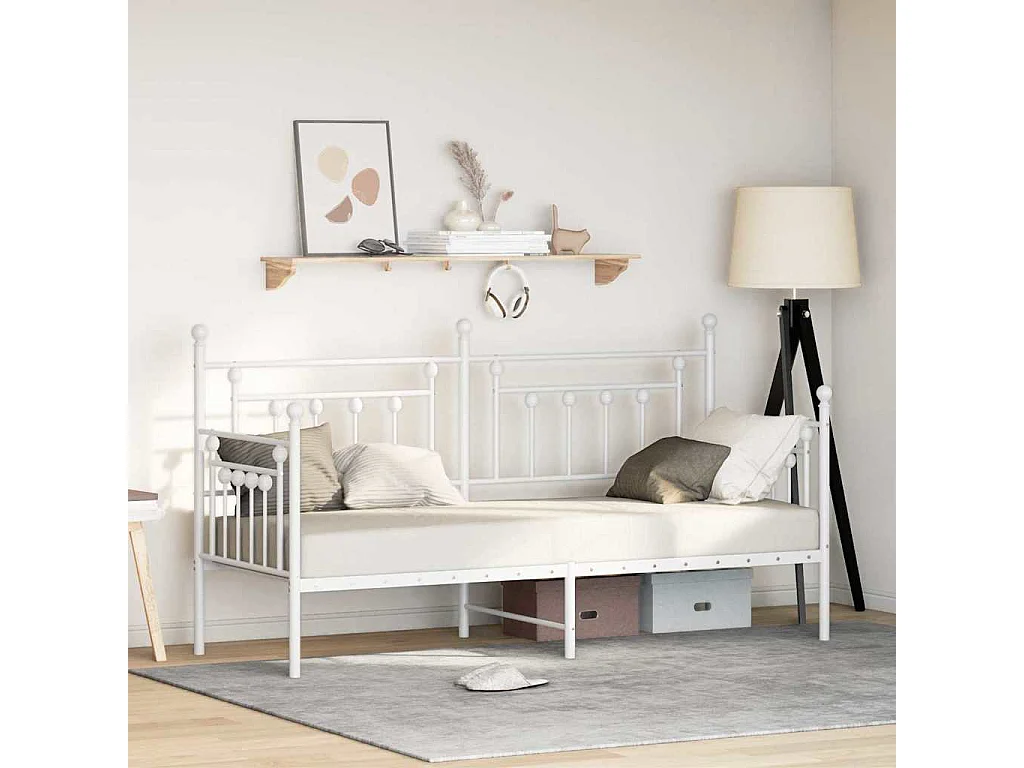 Estructura de cama de día con cabecera 75 x 190 cm Acero