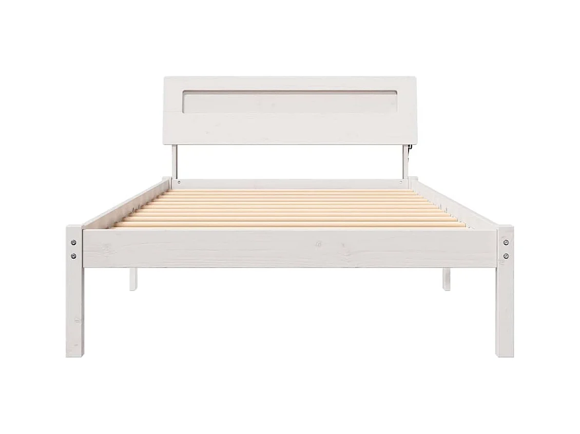 Cadre de lit Blanc 90 x 200 cm Bois massif en pin