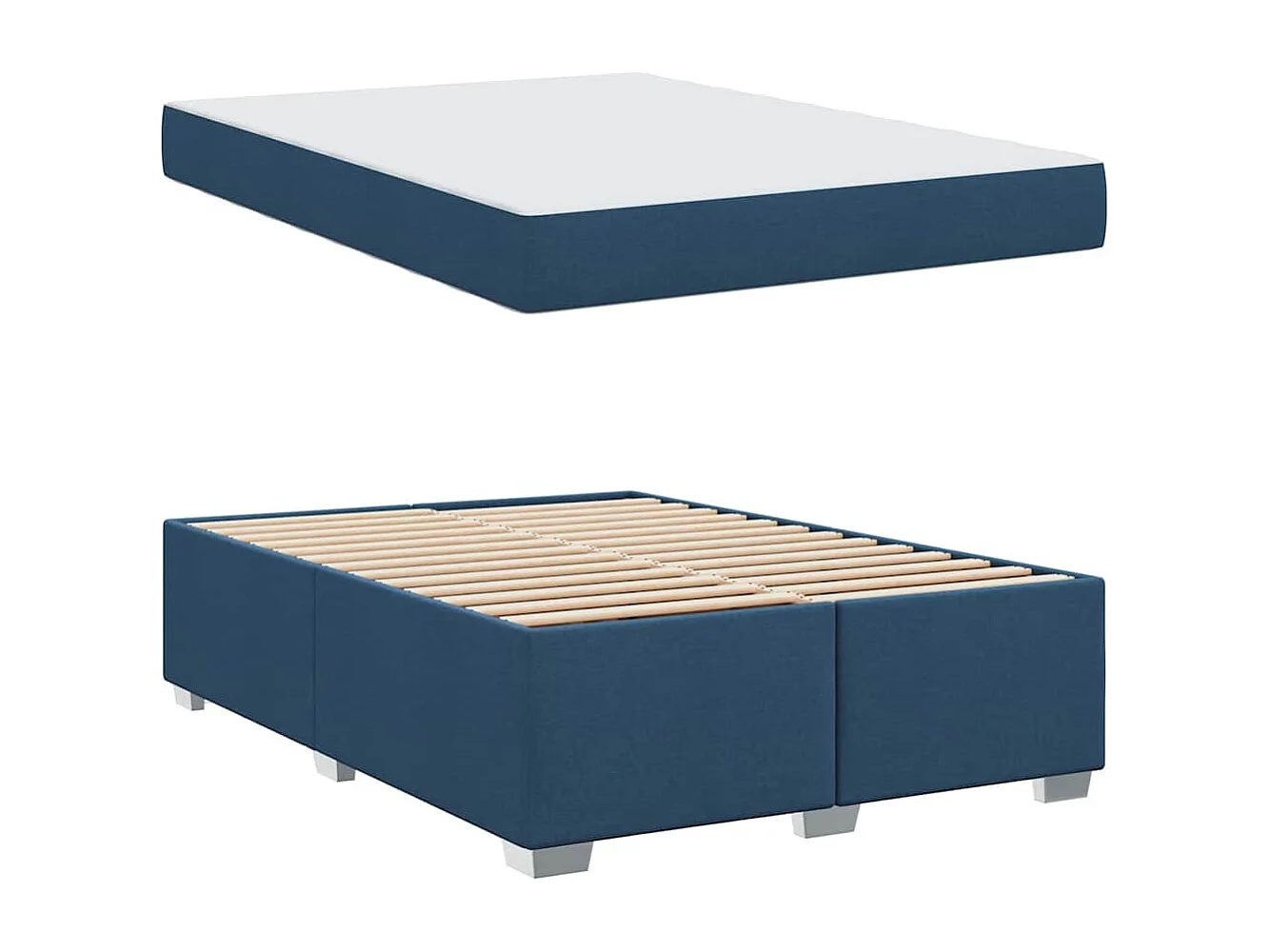 Cadre de lit Bleu 160 x 200 cm tissu