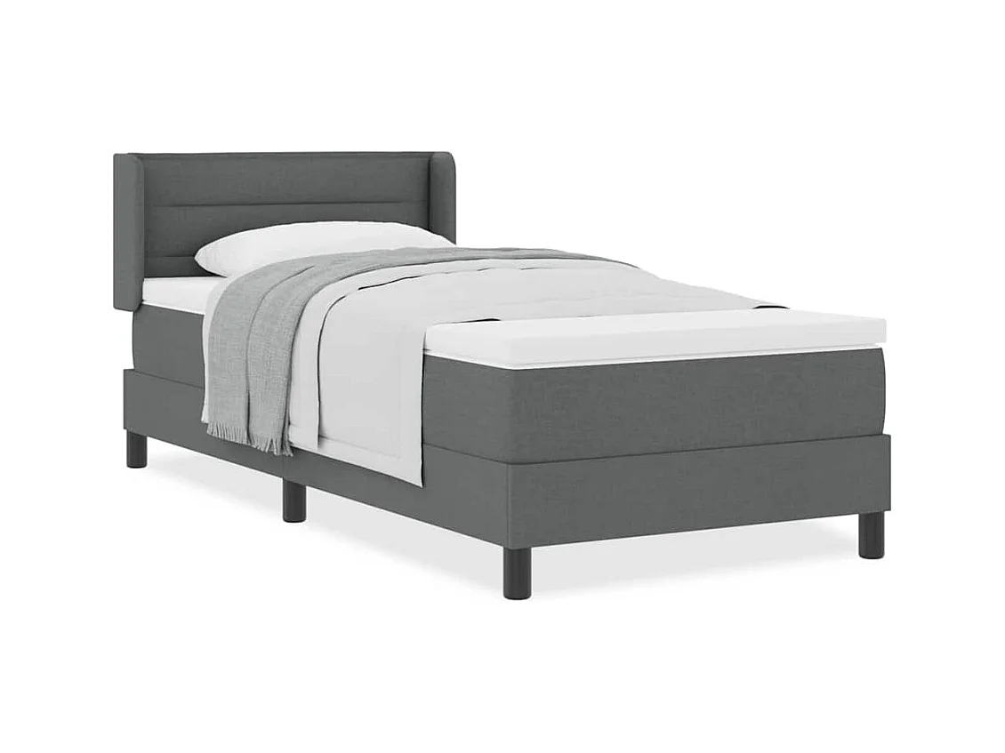 Cadre de lit avec matelas avec matelas Gris foncé 90 x 190 cm