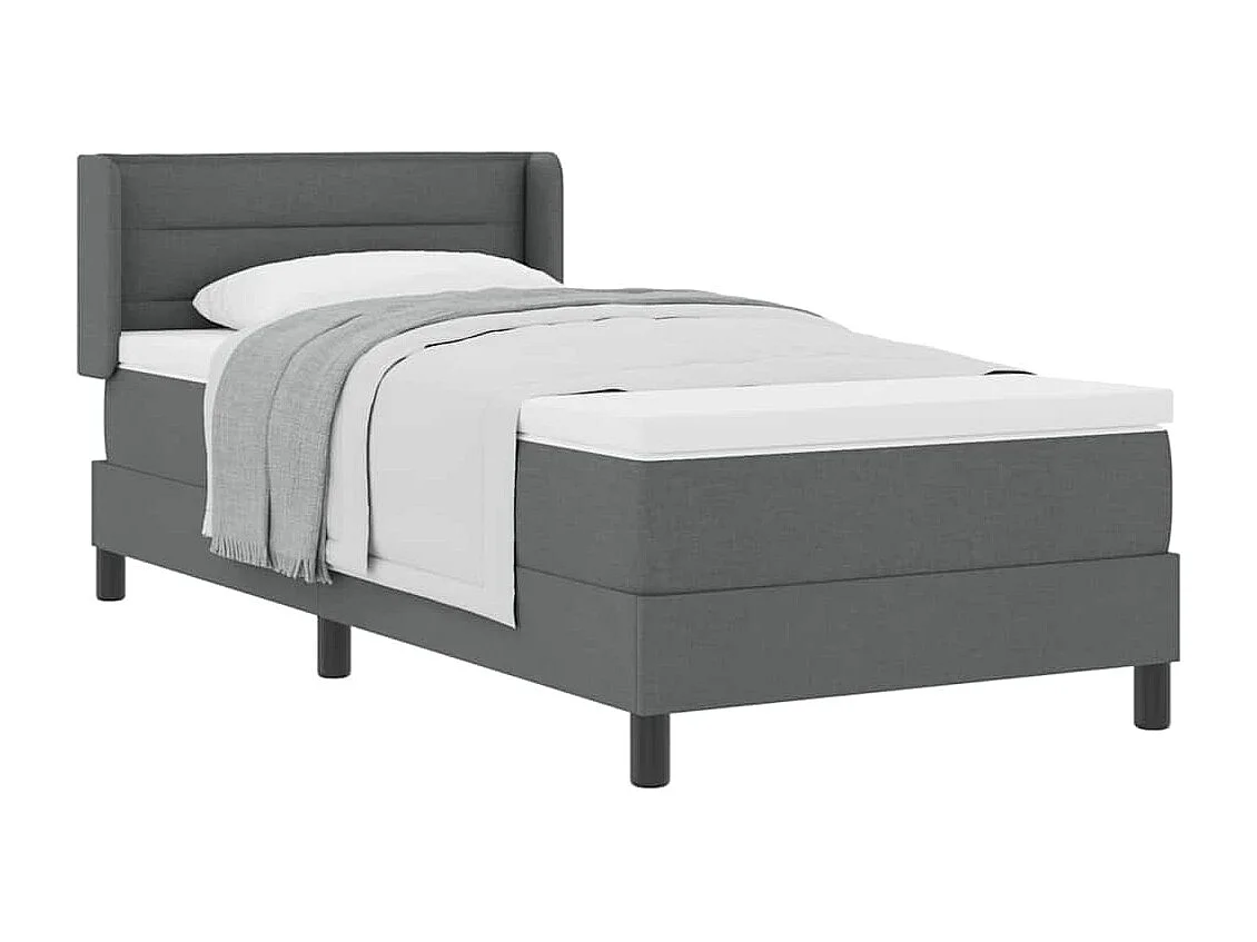 Cadre de lit avec matelas avec matelas Gris foncé 90 x 190 cm