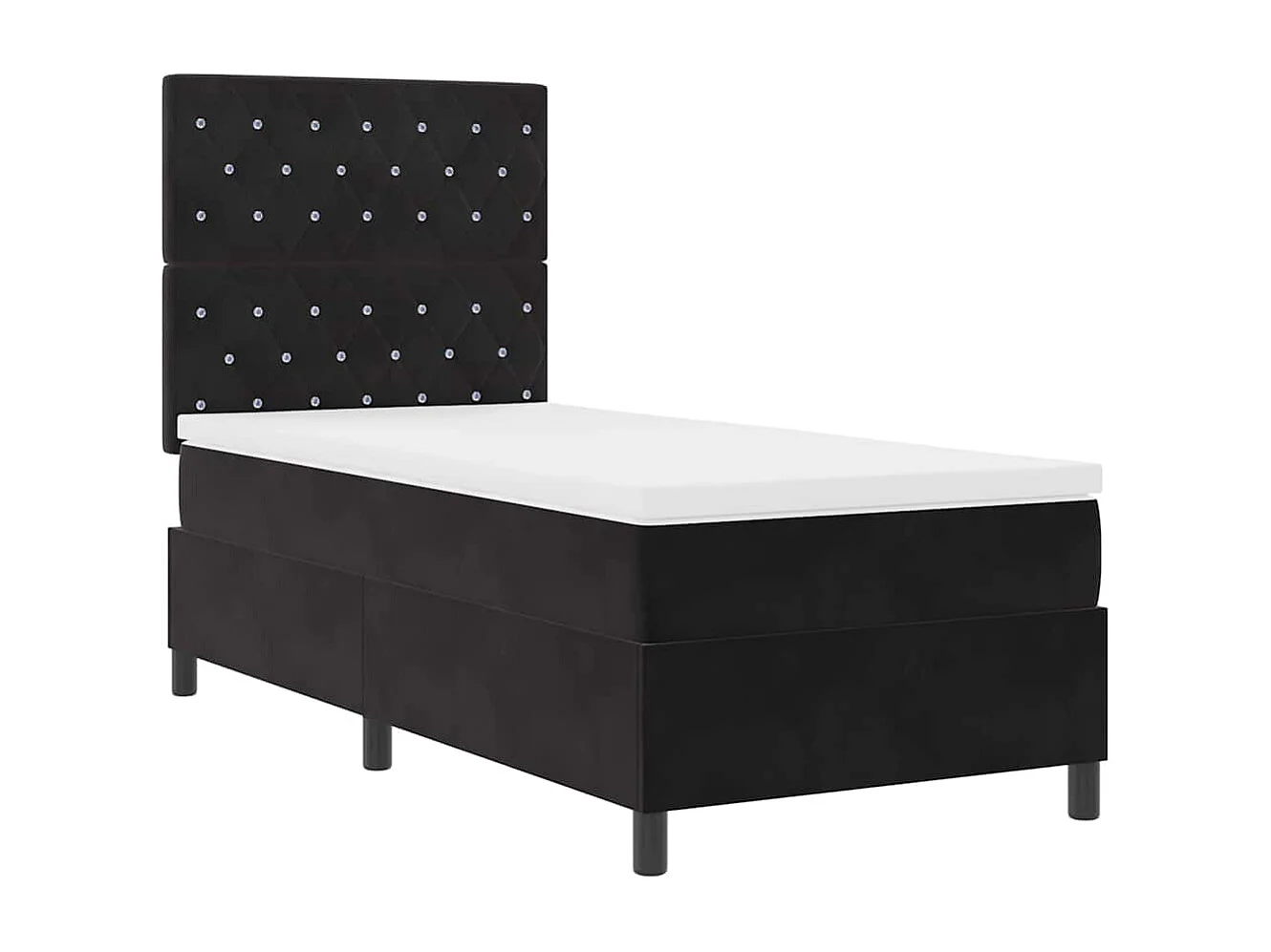 Cadre de lit avec matelas Noir 100 x 200 cm Velours
