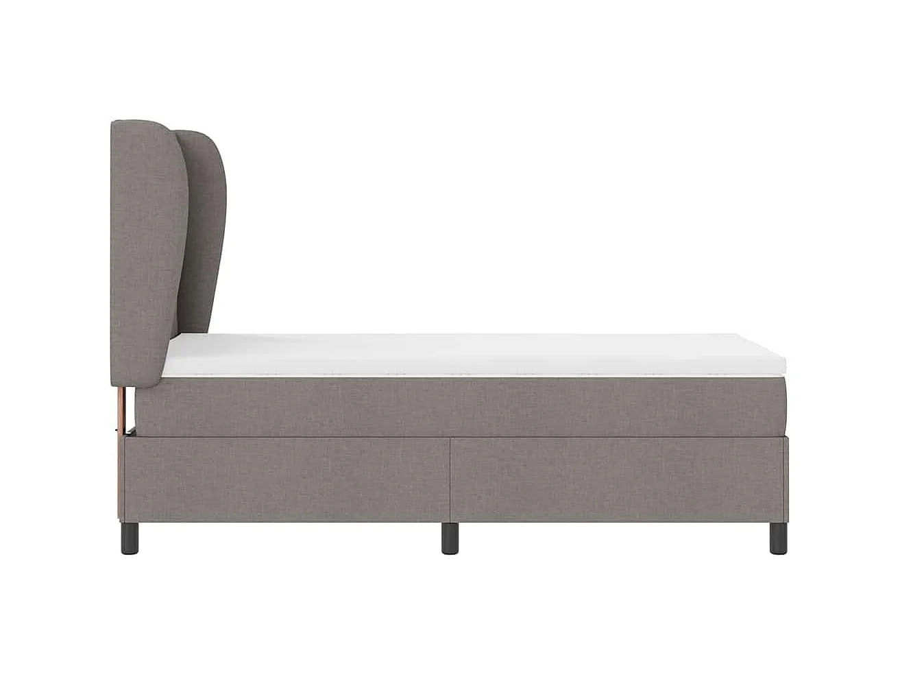 Cadre de lit avec matelas Taupe 90 x 200 cm tissu
