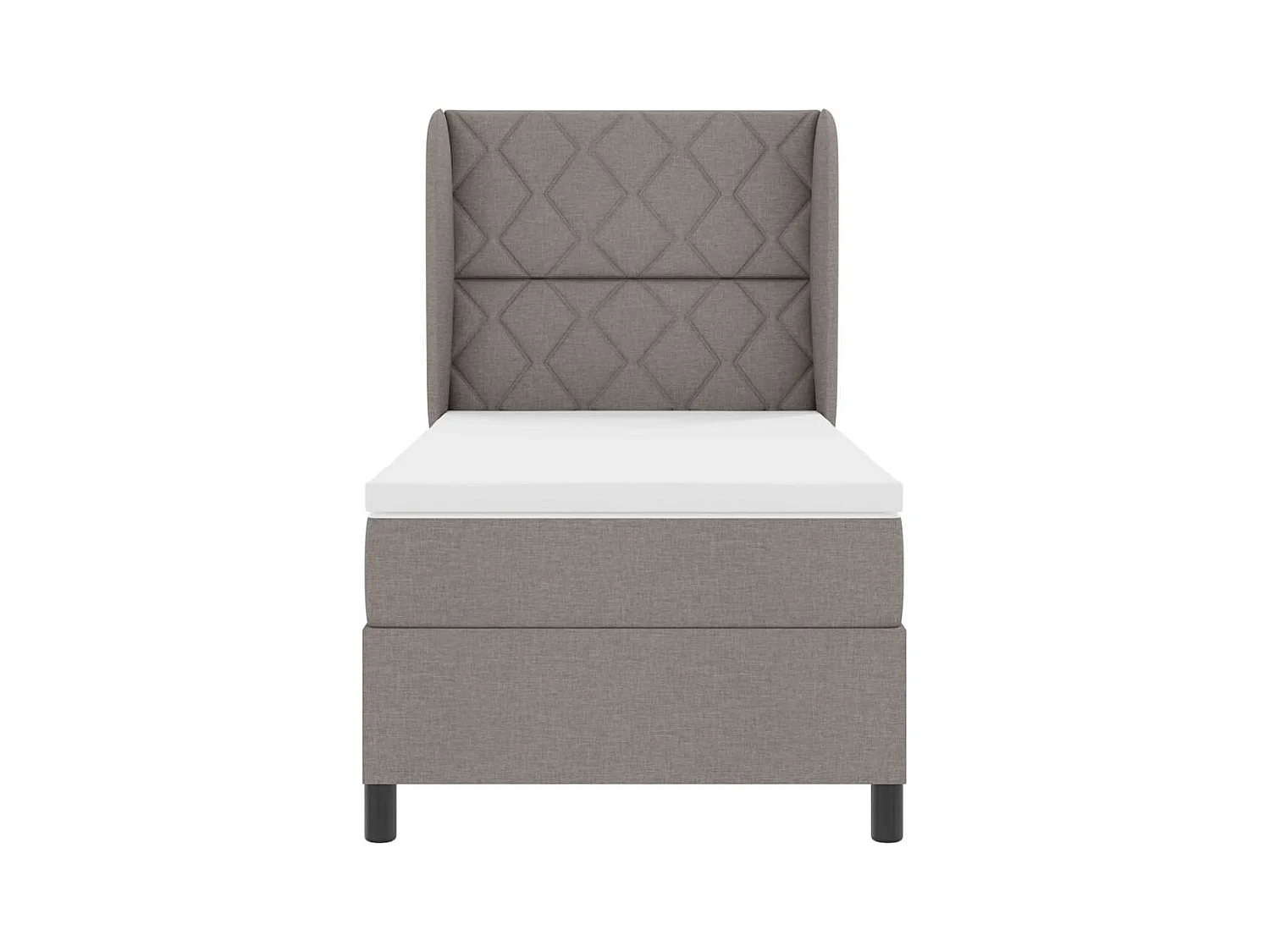 Cadre de lit avec matelas Taupe 90 x 200 cm tissu