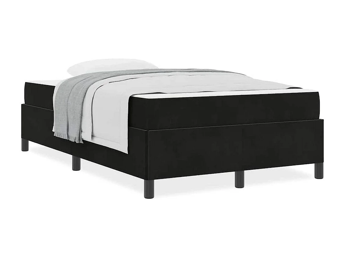 Estrutura da Cama Preto e Branco 120 x 190 cm Veludo