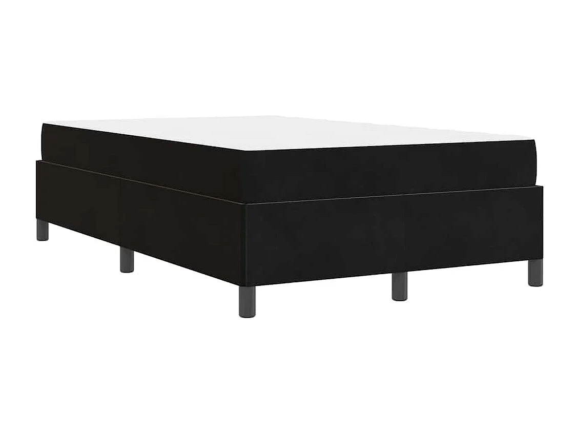 Estrutura da Cama Preto e Branco 120 x 190 cm Veludo