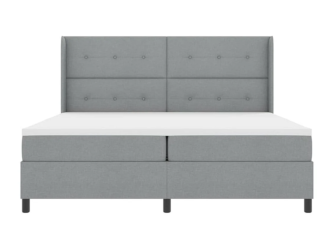 Cadre de lit avec matelas Gris clair 200 x 200 cm tissu