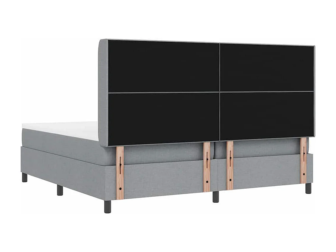 Cadre de lit avec matelas Gris clair 200 x 200 cm tissu