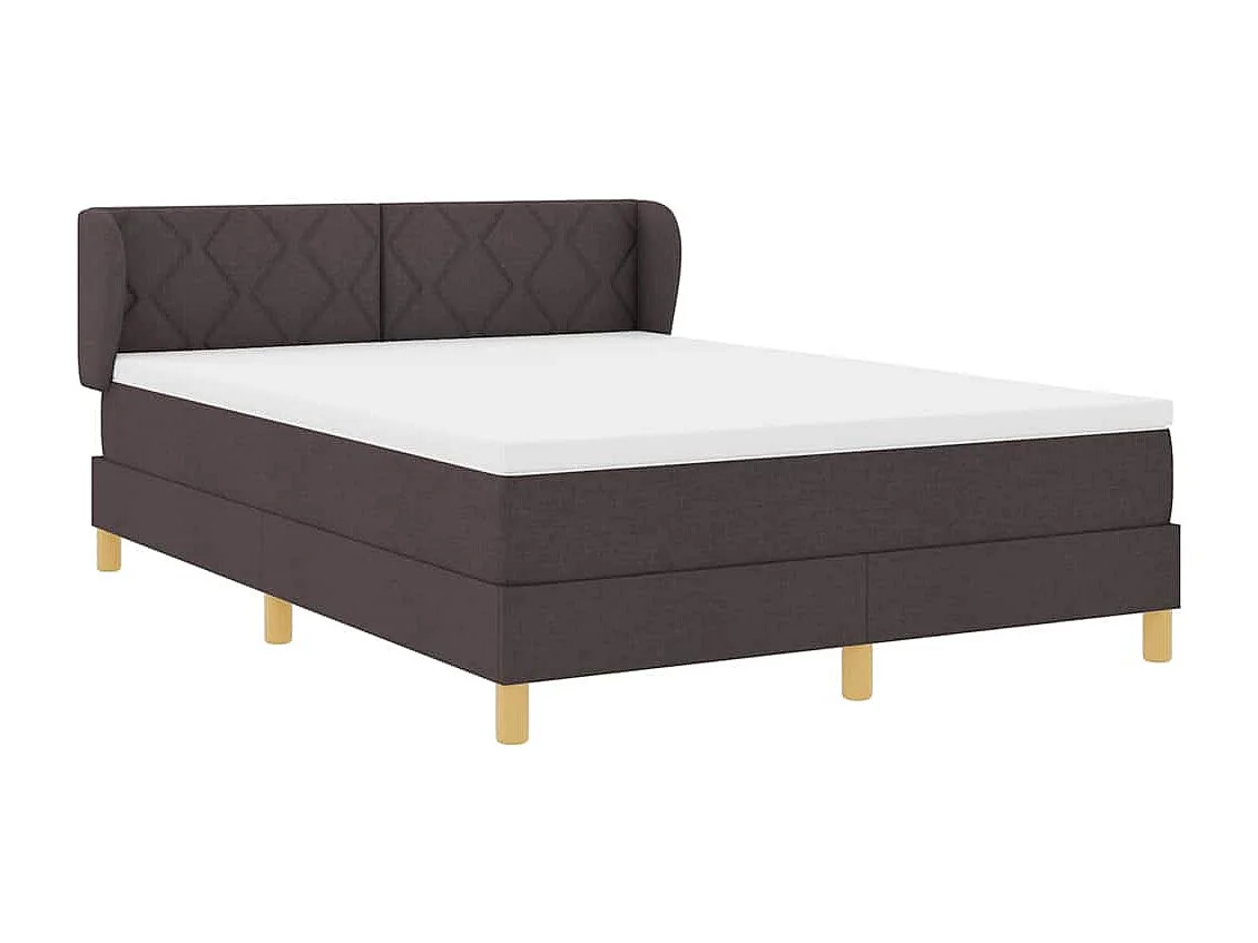 Boxspringbed met Matras Crème 90x200 cm Stof Donkerbruin