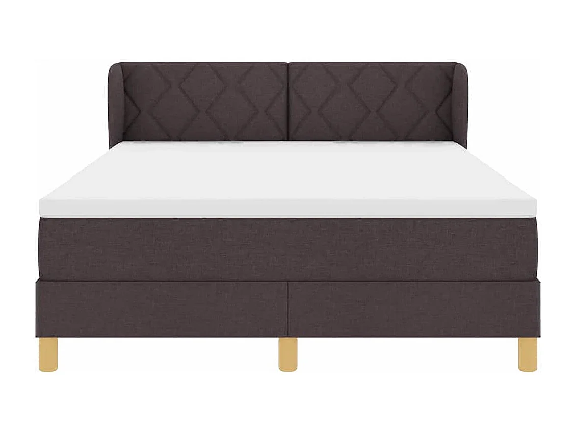 Boxspringbed met Matras Crème 90x200 cm Stof Donkerbruin