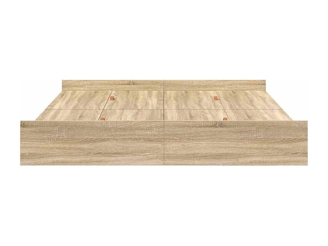 Cama con almacenamiento con cabecera Roble Sonoma 200 x 200 cm