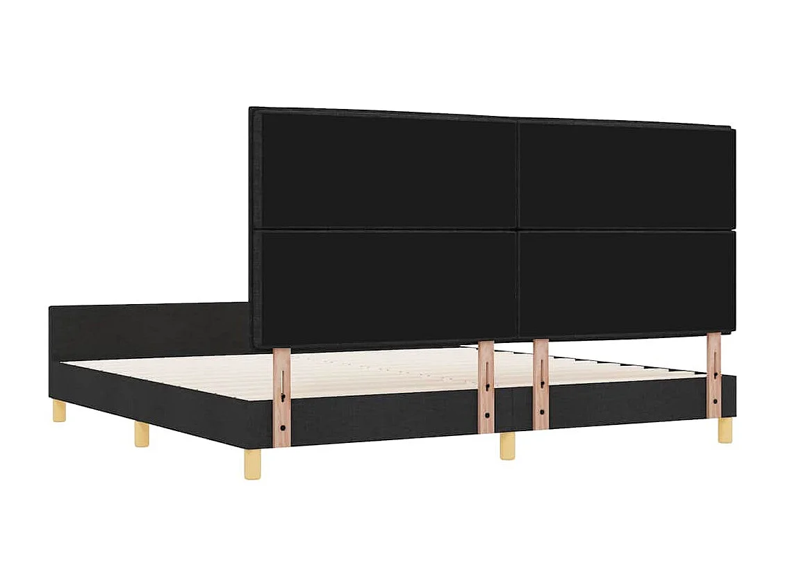 Bedframe met hoofdeinde Zwart 200 x 200 cm Stof