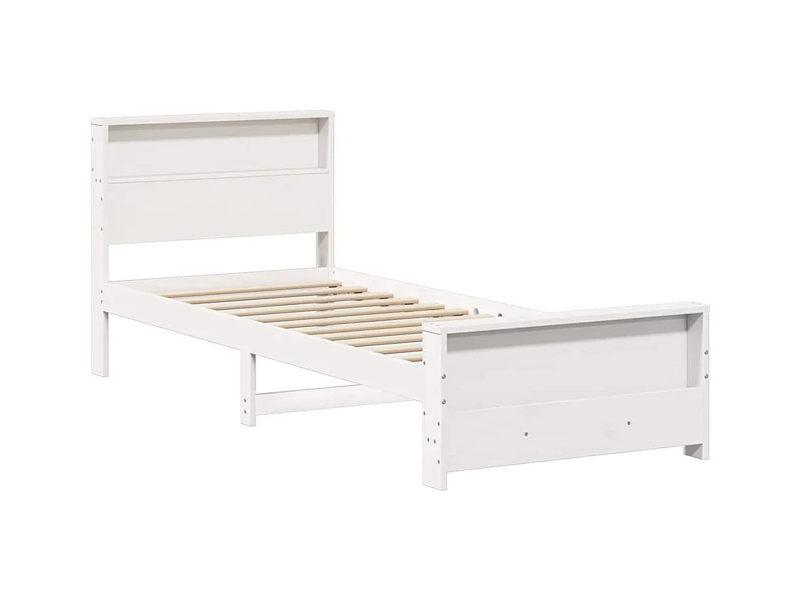 Cadre de lit Blanc 100 x 200 cm Bois massif en pin