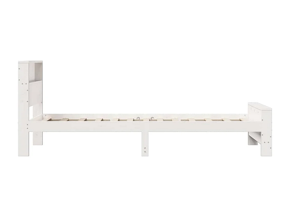 Cadre de lit Blanc 100 x 200 cm Bois massif en pin
