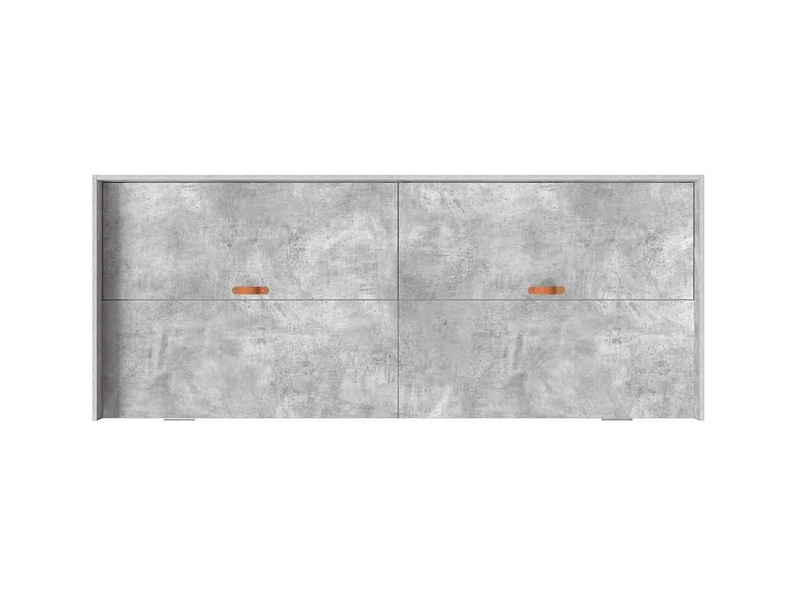 Cama con almacenamiento con cabecera Gris Concreto 100 x 200 cm