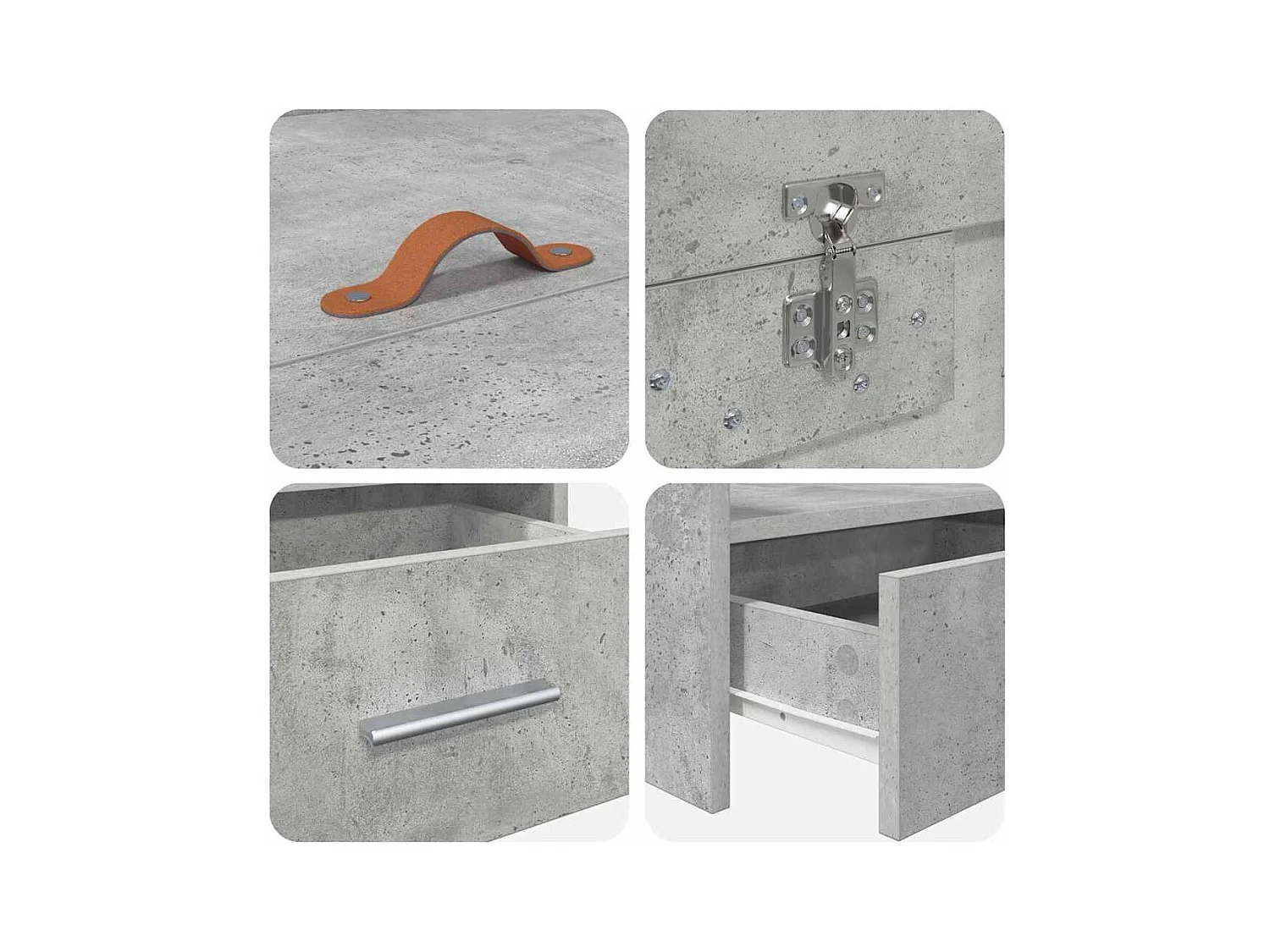 Cama con almacenamiento con cabecera Gris Concreto 100 x 200 cm