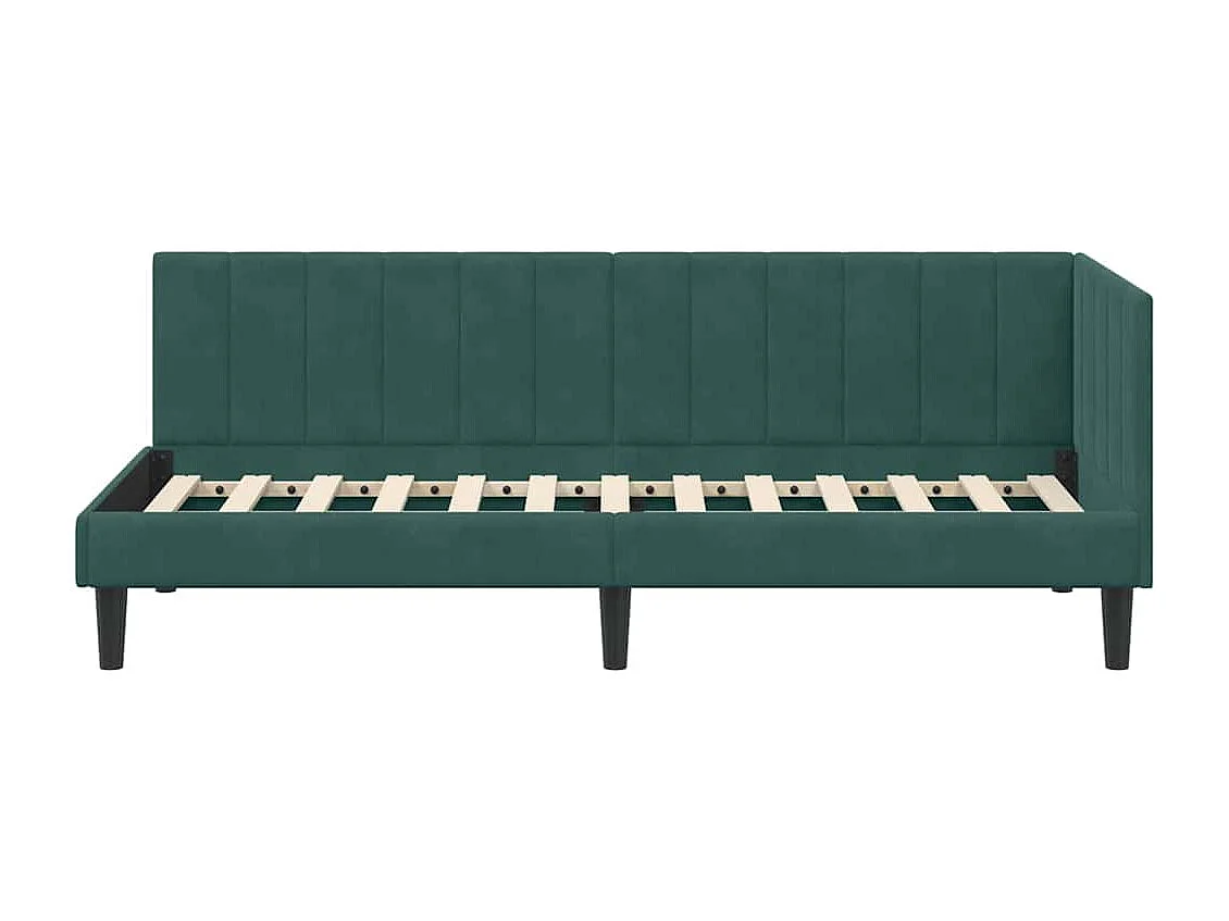 Cadre de lit d'angle Vert foncé 80 x 200 cm Velours