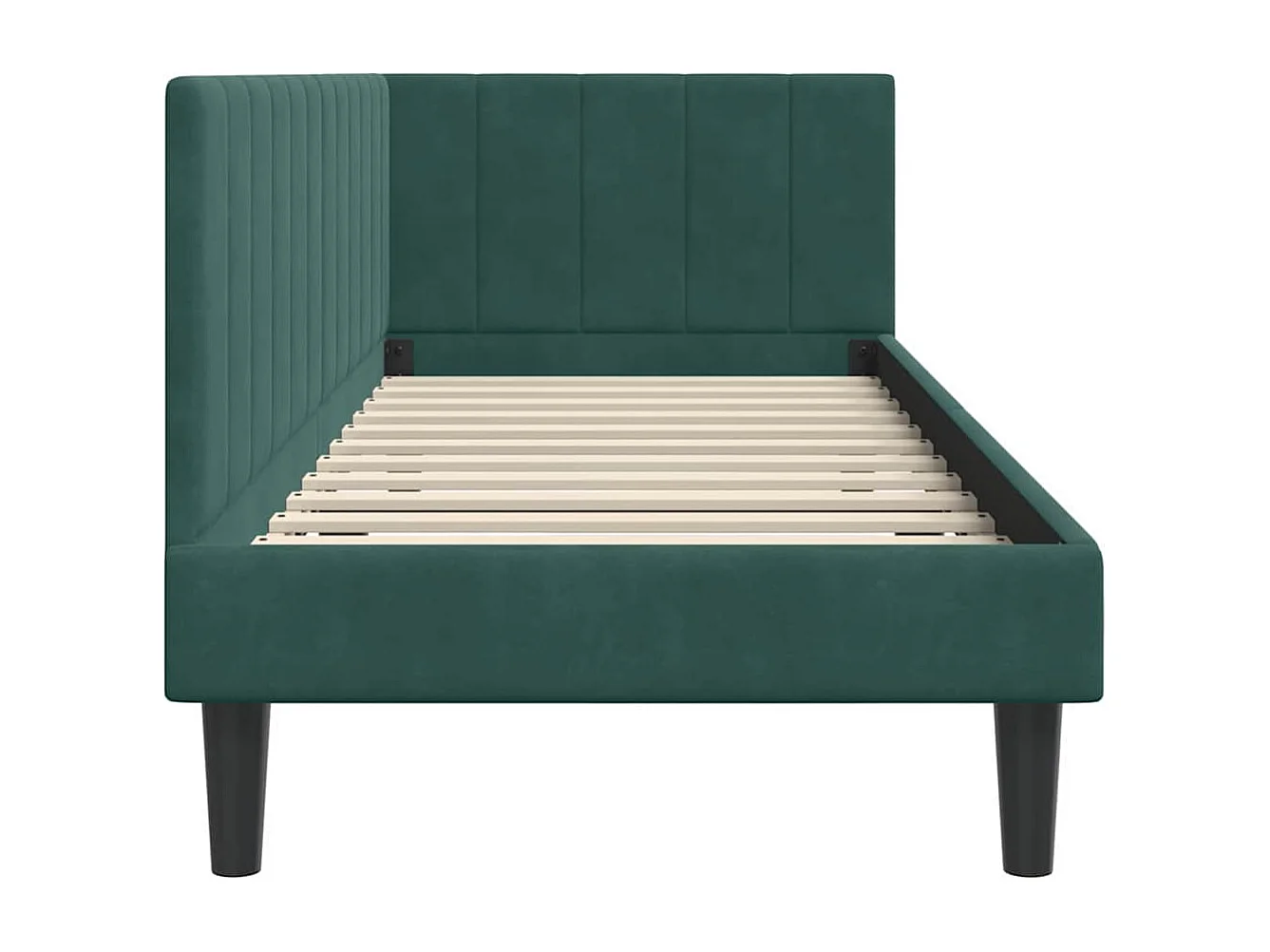 Cadre de lit d'angle Vert foncé 80 x 200 cm Velours