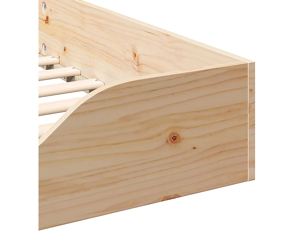 Cadre de lit surélevé Marron 90 x 220 cm Bois massif en pin