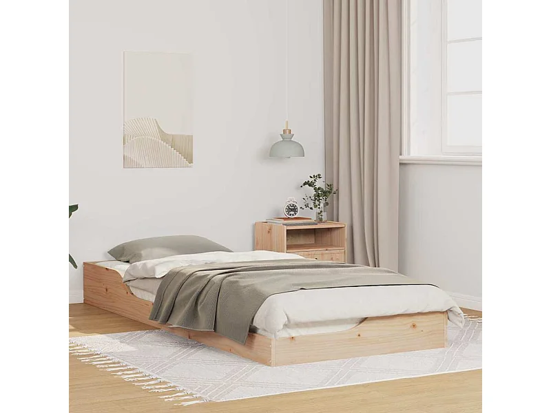 Estructura de cama Marrón 90 x 220 cm Madera maciza de pino