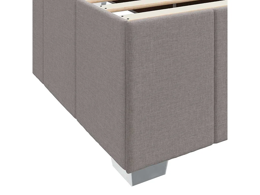 Estructura de cama con colchón Taupé 100 x 200 cm tela