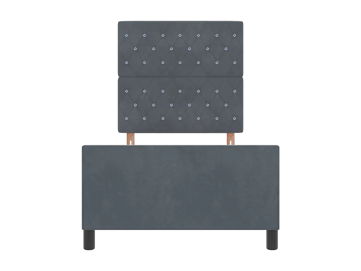 Bedframe met hoofdeinde Donkergrijs 90 x 190 cm Fluweel