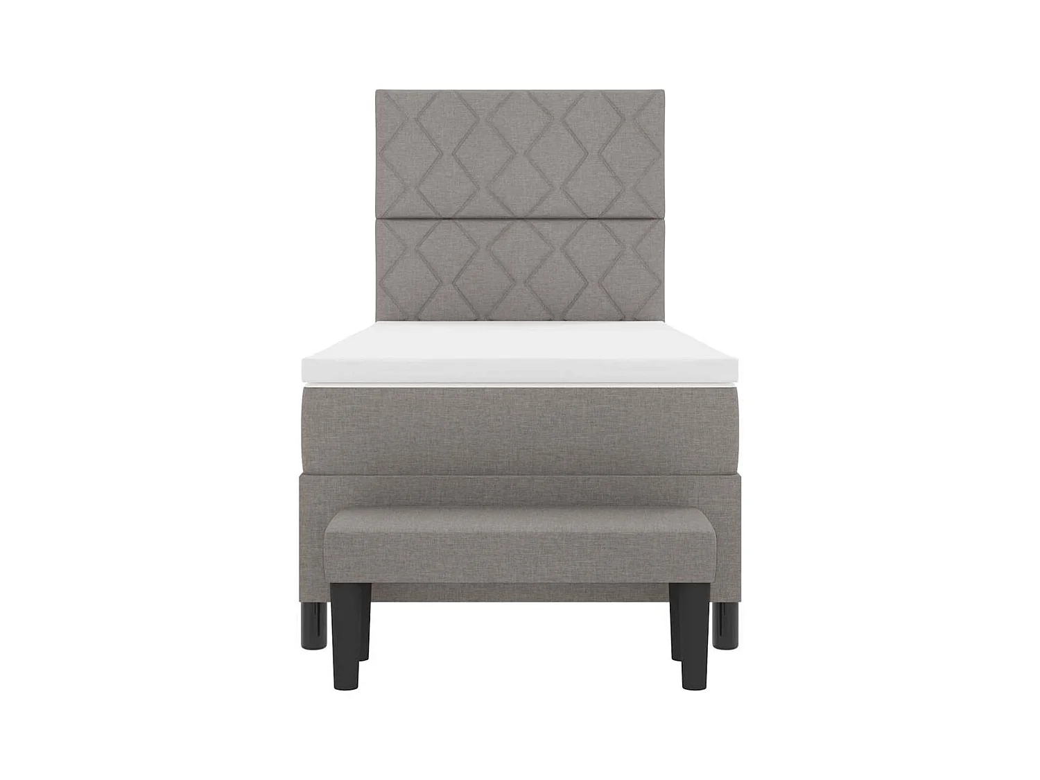 Cama tipo Box Spring con colchón Taupé 90 x 200 cm tela